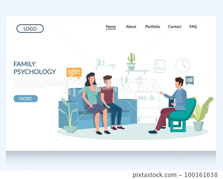 Family psychology vector website landing page design template 100161638