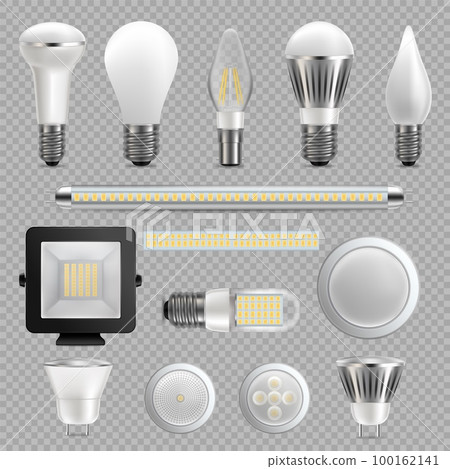 Led light bulb set, vector isolated illustration Led light bulb set, vector isolated illustration 100162141