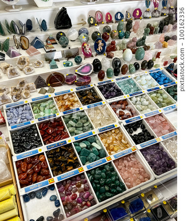 Rocks and Minerals are Displayed in Souvenir Shop 100162336