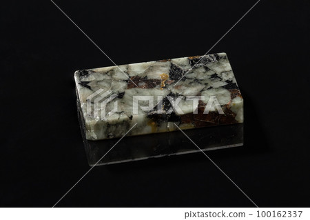 Labradorite Mineral Stone Slab Sample on Black 100162337