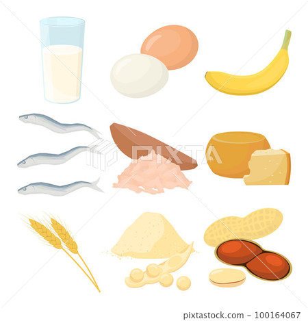 含有酪氨酸的食物的矢量圖解。 100164067