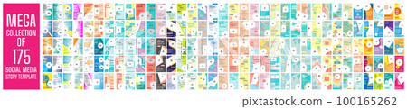 Mega collection of 175 social media story design template 100165262