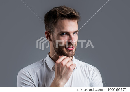 stylish guy with trendy hairstyle wear office suit, hairdresser stylish guy with trendy hairstyle wear office suit, hairdresser 100166771