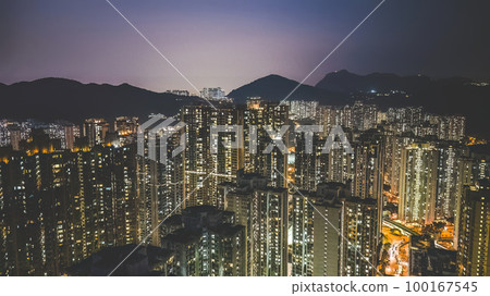 March 9 2022 Residential building at TKO district, Night view March 9 2022 Residential building at TKO district, Night view 100167545