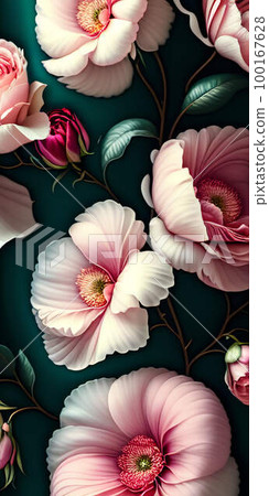 a close up of a bunch of pink flowers,light colored flower pattern wallpaper,pink rose petals 100167628