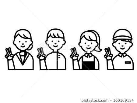 和平標誌簡單職業插畫 和平標誌簡單職業插畫 100169154