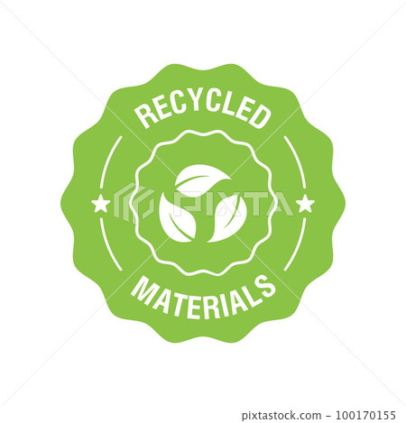 Recycled materials vector icon, logo, badge or label. Vector illustration 100170155
