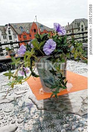 View of a downtown street in Alesund, Norway View of a downtown street in Alesund, Norway 100171088