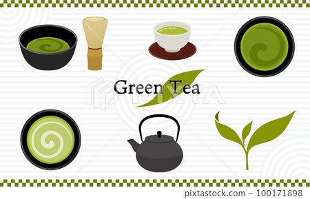 Matcha, Japanese tea illustration set Matcha, Japanese tea illustration set 100171898