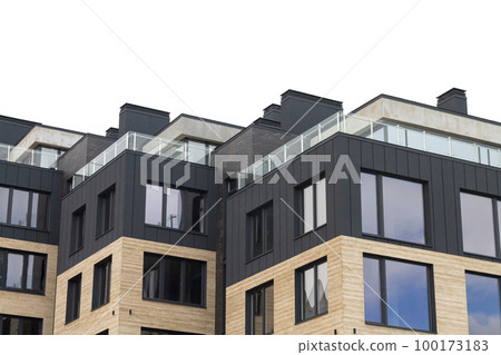 Modern apartment building isolated on white background Modern apartment building isolated on white background 100173183