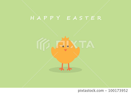 happy easter minimal design with egg and little chick on blue background happy easter minimal design with egg and little chick on blue background 100173952