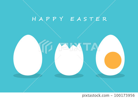 happy easter minimal design with egg on blue background happy easter minimal design with egg on blue background 100173956
