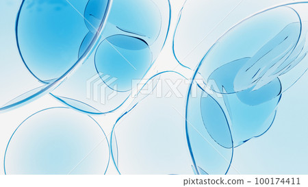 3D 渲染水滴背景,細胞藍色透明果凍,具有美麗透明度的氣泡 3D 渲染水滴背景,細胞藍色透明果凍,具有美麗透明度的氣泡 100174411