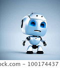 Cute sad little robot, highly detailed and photo realistic, Generative AI 100174437