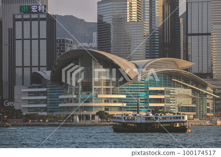 a Star Ferry crossing Victoria Harbour. hk March 5 2023 a Star Ferry crossing Victoria Harbour. hk March 5 2023 100174517
