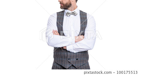 cropped view of man wear formal tuxedo menswear. man in formal tuxedo isolated on white cropped view of man wear formal tuxedo menswear. man in formal tuxedo isolated on white 100175513