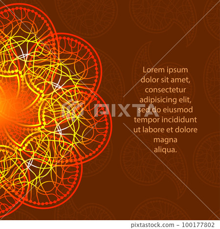 Colorful card with mandala. 100177802