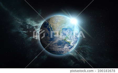 Planet Earth with on space background. Elements of this image furnished by NASA. Planet Earth with on space background. Elements of this image furnished by NASA. 100181678