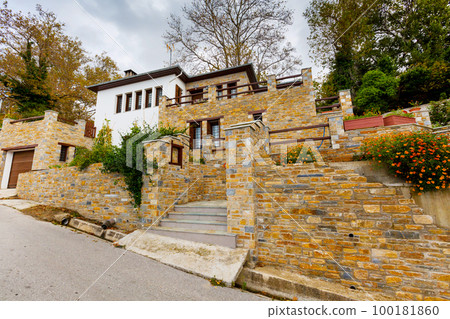 Street view at Portaria village of Pelion, Greece Street view at Portaria village of Pelion, Greece 100181860