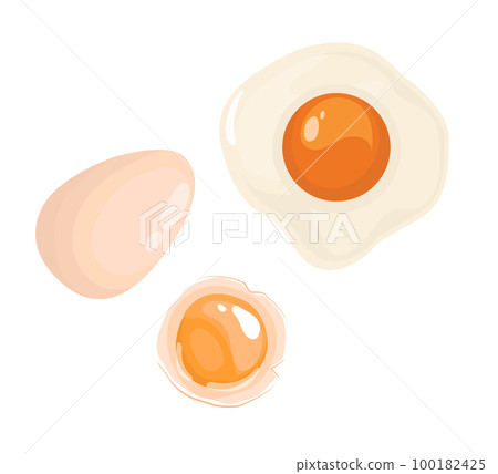 Chicken eggs, whole and broken eggs Chicken eggs, whole and broken eggs 100182425