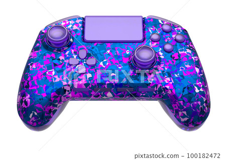 Realistic video game joystick with mosaic seamless pattern on white background Realistic video game joystick with mosaic seamless pattern on white background 100182472