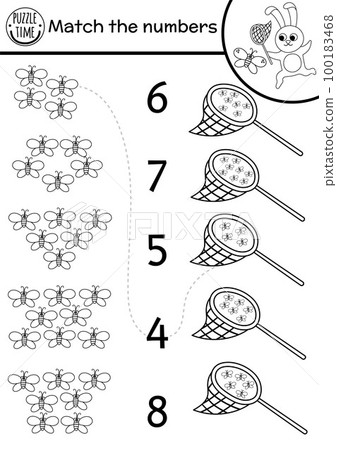 Numbers 7 and 8 puzzle game for kids / Printable number matching