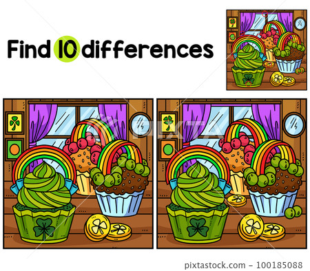 Rainbow Cupcakes Find The Differences 100185088