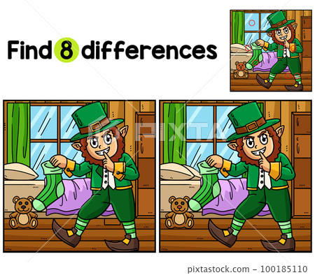 Leprechaun Holding Sock Find The Differences Leprechaun Holding Sock Find The Differences 100185110