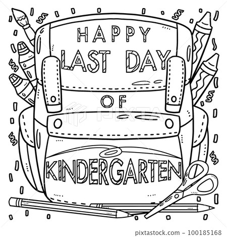 Happy Last Day of Kindergarten Coloring Page  100185168