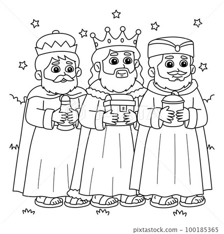 Christian Three Kings Coloring Page for Kids Christian Three Kings Coloring Page for Kids 100185365