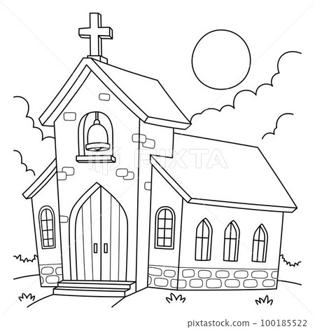 Christian Church Coloring Page for Kids Christian Church Coloring Page for Kids 100185522