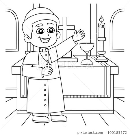Christian Priest Coloring Page for Kids Christian Priest Coloring Page for Kids 100185572