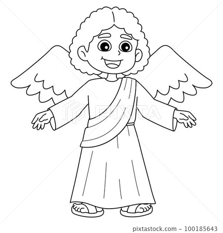 Archangel Isolated Coloring Page for Kids 100185643