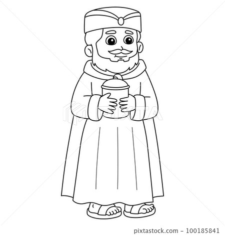 Wise King Holding Frankincense Isolated Coloring Wise King Holding Frankincense Isolated Coloring 100185841