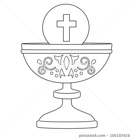 Chalice Isolated Coloring Page for Kids 100185928
