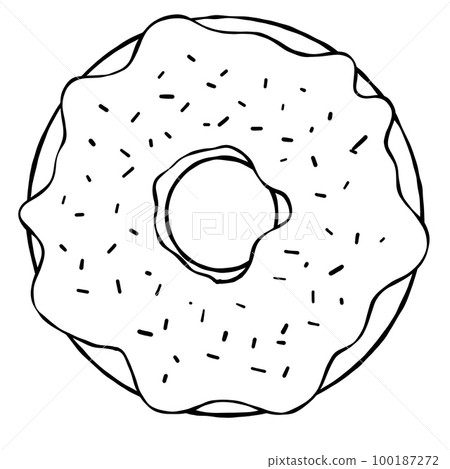 Donut with glaze. Sweet sugar dessert 100187272
