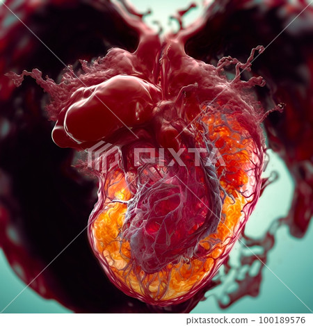 Different stages of development of the human heart, the beginning of the formation of the most important human organ. illustration Different stages of development of the human heart, the beginning of the formation of the most important human organ. illustration 100189576