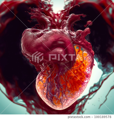 Different stages of development of the human heart, the beginning of the formation of the most important human organ. illustration Different stages of development of the human heart, the beginning of the formation of the most important human organ. illustration 100189578