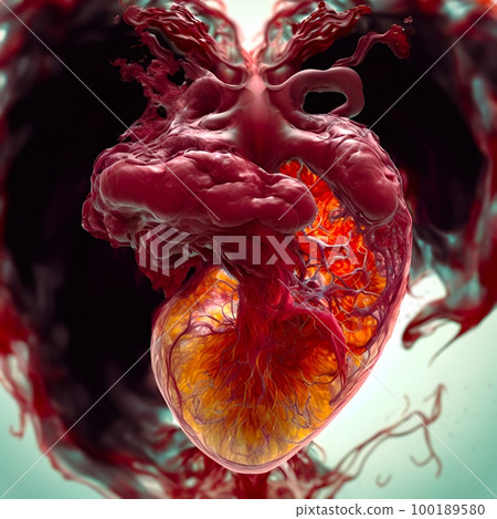 Different stages of development of the human heart, the beginning of the formation of the most important human organ. illustration Different stages of development of the human heart, the beginning of the formation of the most important human organ. illustration 100189580