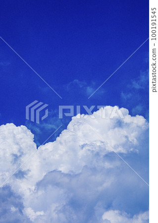 Bright and vivid blue sky and white clouds perfect for summer image 100191545
