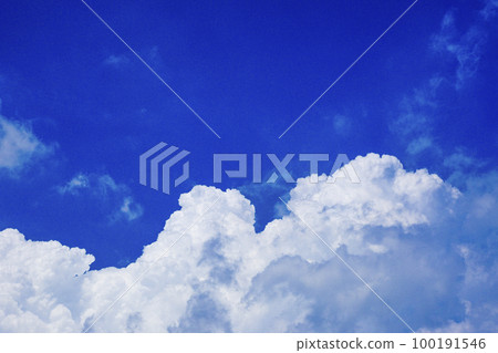 Bright and vivid blue sky and white clouds perfect for summer image 100191546