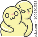 Chillman couple cute hugging from behind 100191558