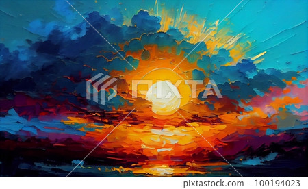 sea sun oil painting 100194023