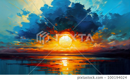 sea sun oil painting 100194024
