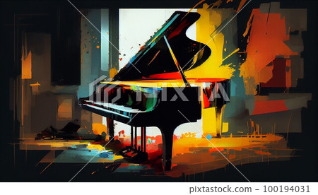 Piano handwriting style paint 100194031