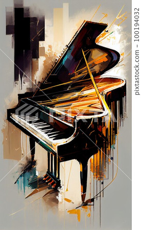 Piano handwriting style paint 100194032