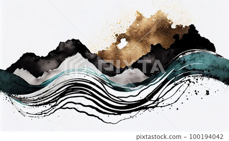Background material ink art wave Background material ink art wave 100194042