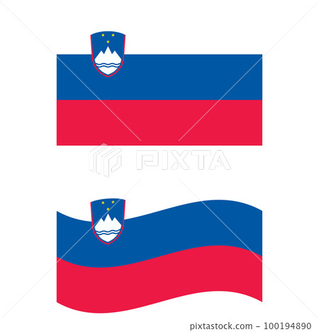 Waving flag of Slovenia. Slovenia flag on white background. flat style. 100194890