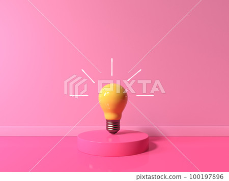 Light bulb on a podium - 3D Light bulb on a podium - 3D 100197896