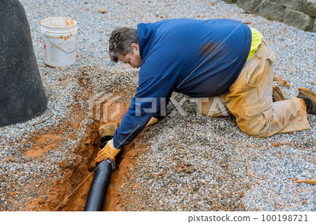 Drainage pipe is used to collect rainwater on covered parking space Drainage pipe is used to collect rainwater on covered parking space 100198721